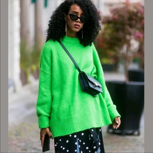 lime green jumper zara